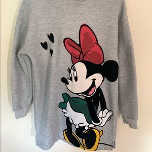 ZARA MINNIE MOUSE Sweatshirt dress with hoodie